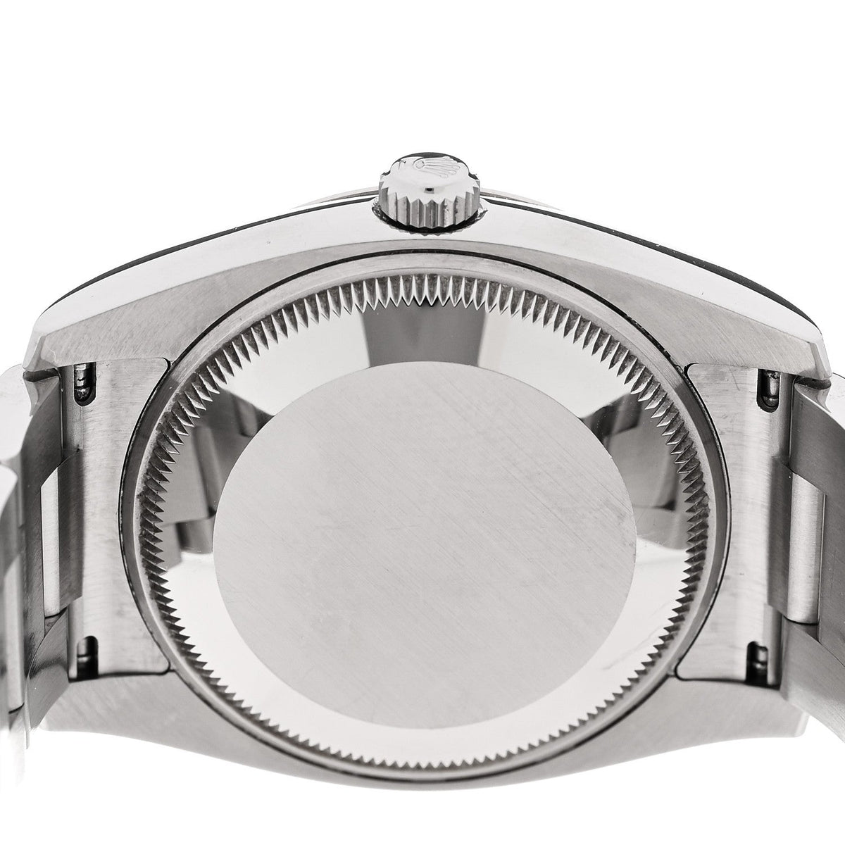 Rolex Stainless Steel 18K White Gold Diamond 34mm Oyster Perpetual Date Watch Black 115234