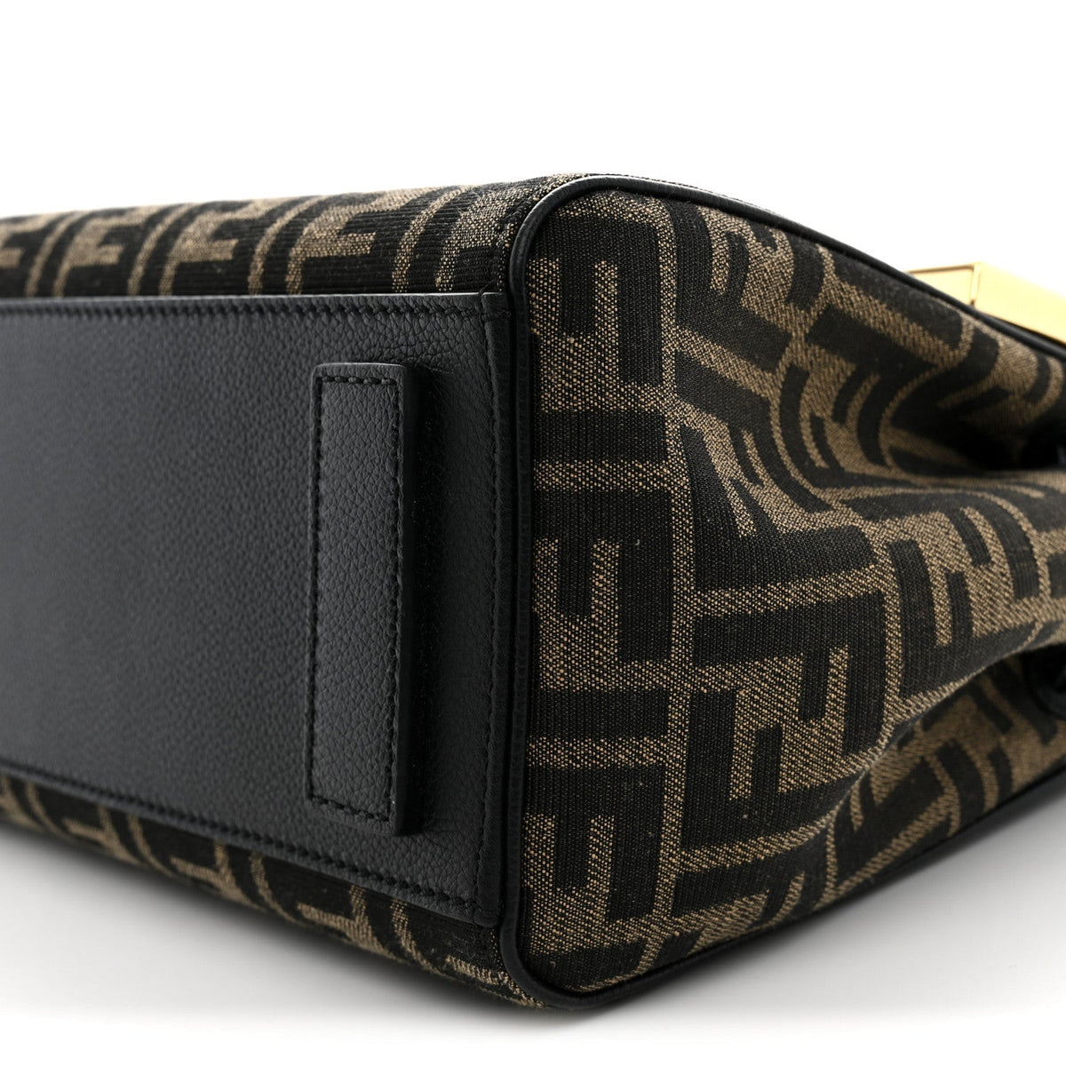 Versace Grained Calfskin Fendace Medium La Medusa Bag Black Brown