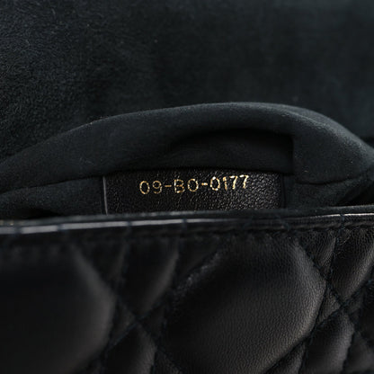 Christian Dior Lambskin Cannage Large Dioraddict Flap Black