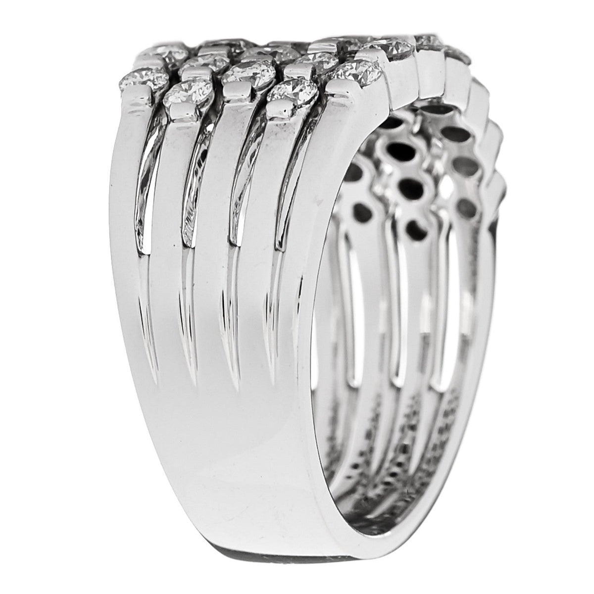 Parker & West by FASHIONPHILE14K White Gold Diamond 1.90ctw Five Row Band Ring 53 6.25