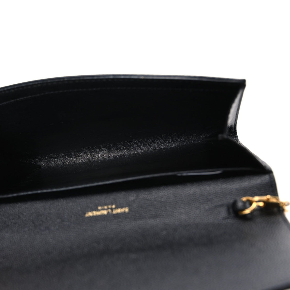 Saint Laurent Grain De Poudre Uptown Chain Wallet Black