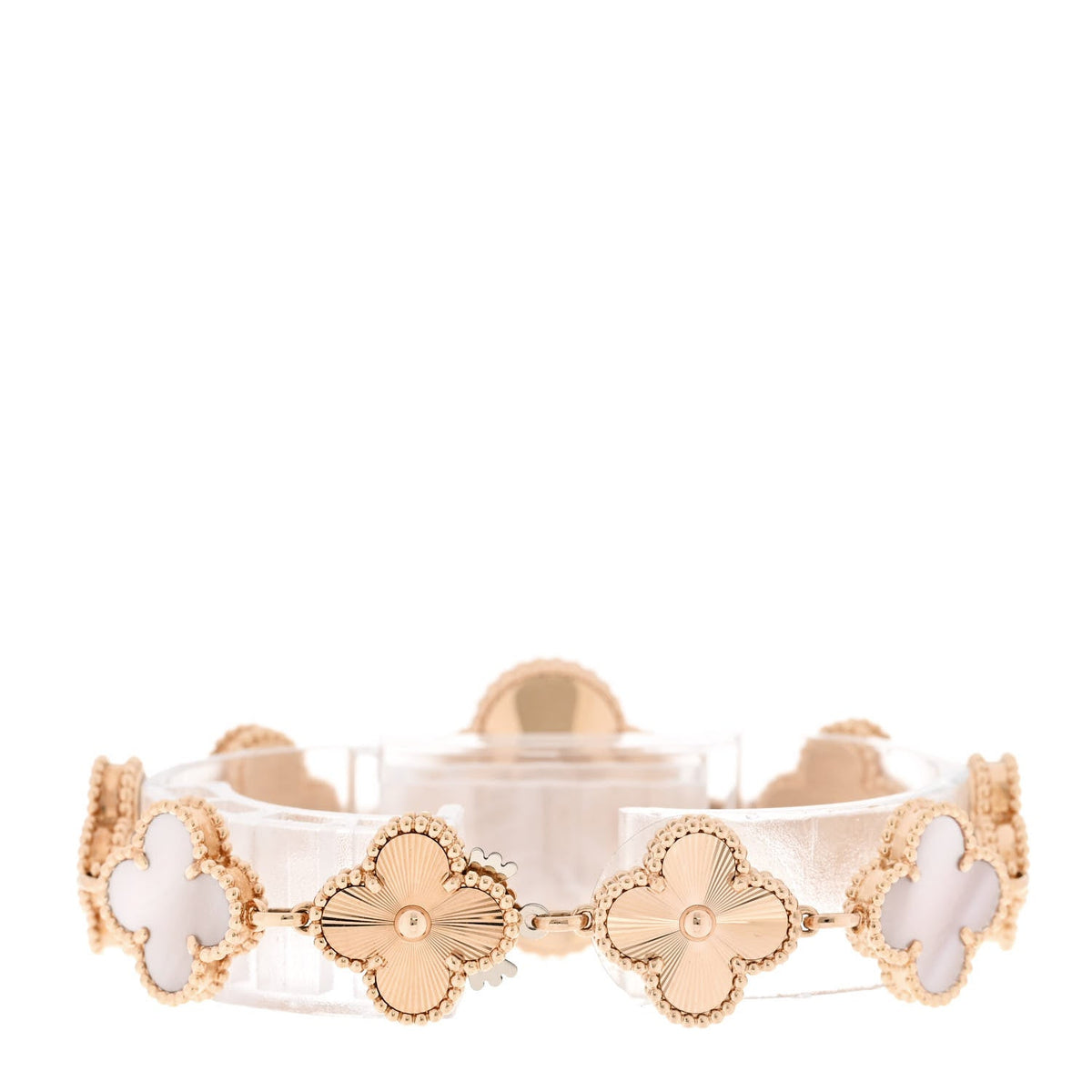 Van Cleef & Arpels 18K Rose Gold Mother of Pearl 23mm Alhambra Watch Pink