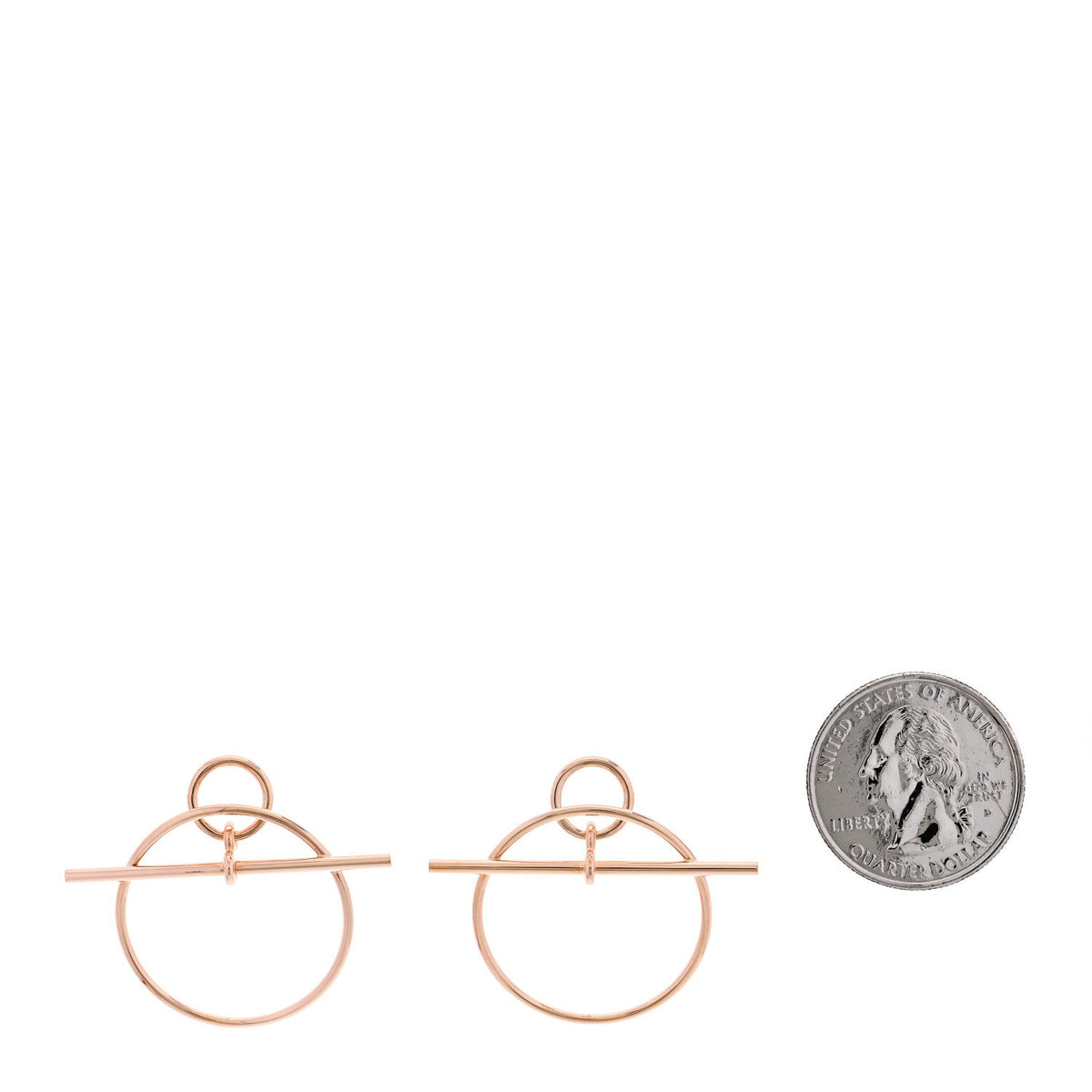 Hermes 18K Rose Gold PM Loop Earrings