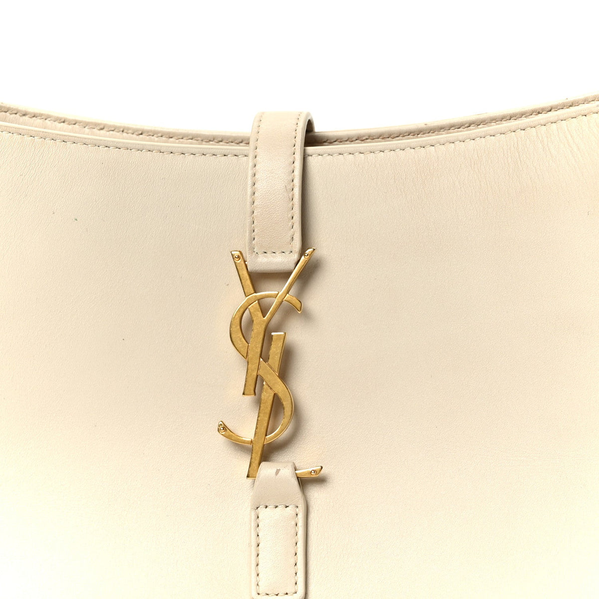 Saint Laurent Smooth Calfskin Le 5 A 7 Hobo Blanc Vintage