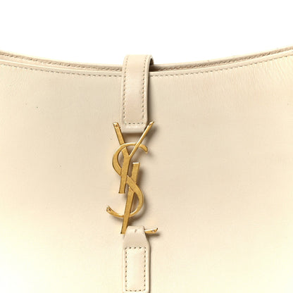 Saint Laurent Smooth Calfskin Le 5 A 7 Hobo Blanc Vintage