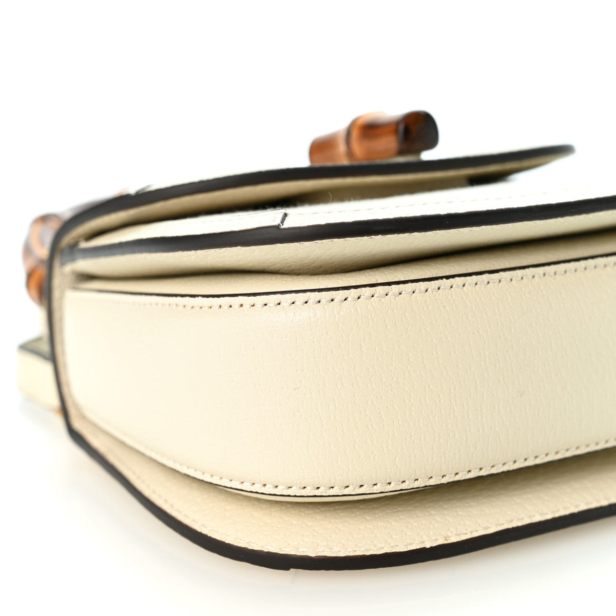Gucci Jumbo GG Dollar Calfskin Mini Bamboo 1947 Bag Off White