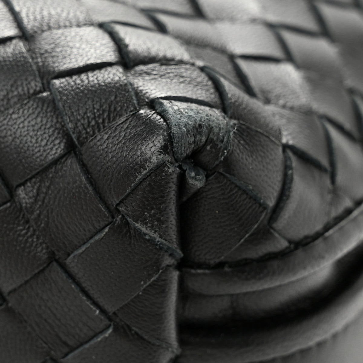 Bottega Veneta Nappa Intrecciato Nodini Crossbody Bag Black