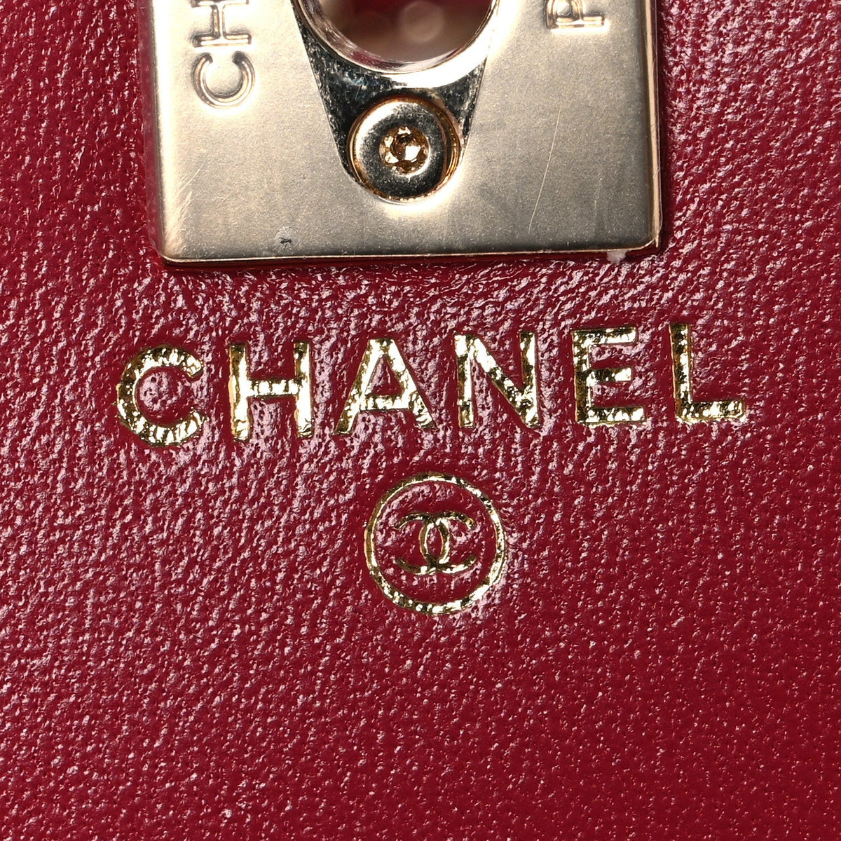 Chanel Lambskin Quilted Trendy CC Dual Handle Clutch With Chain Red