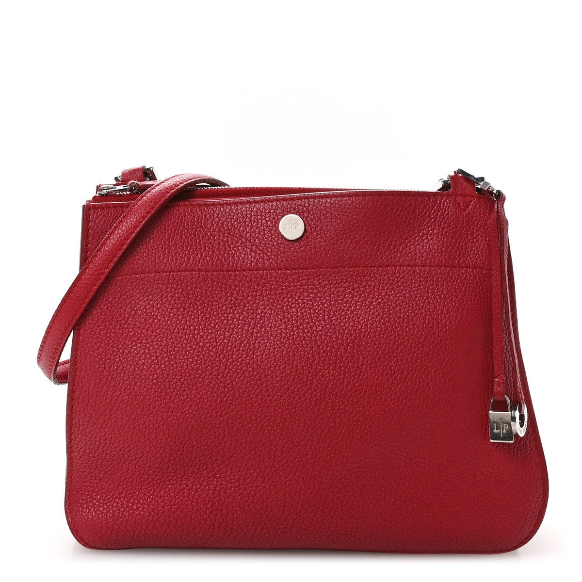 Loro Piana Grained Calfskin Milky Way Shoulder Bag Red
