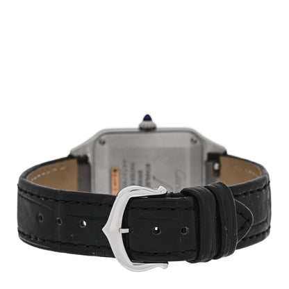 Cartier Stainless Steel 18K Pink Gold Alligator 27.5mm Santos Dumont Watch
