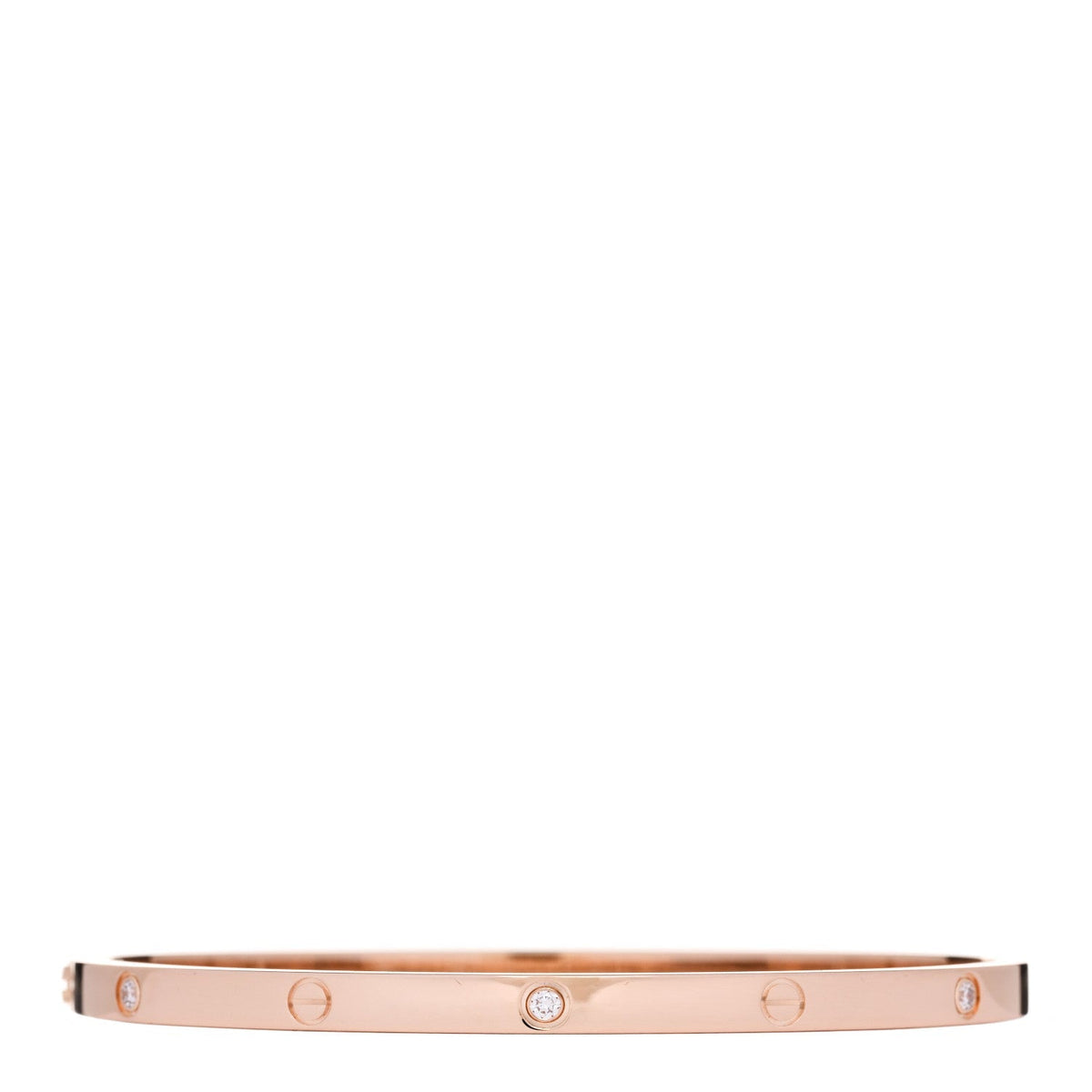 Cartier 18K Pink Gold 6 Diamond Small LOVE Bracelet 17