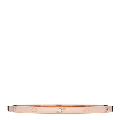 Cartier 18K Pink Gold 6 Diamond Small LOVE Bracelet 17