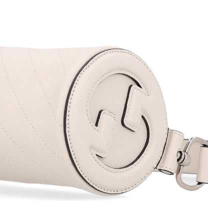 Gucci Calfskin Mini Blondie Barrel Shoulder Bag Mystic White