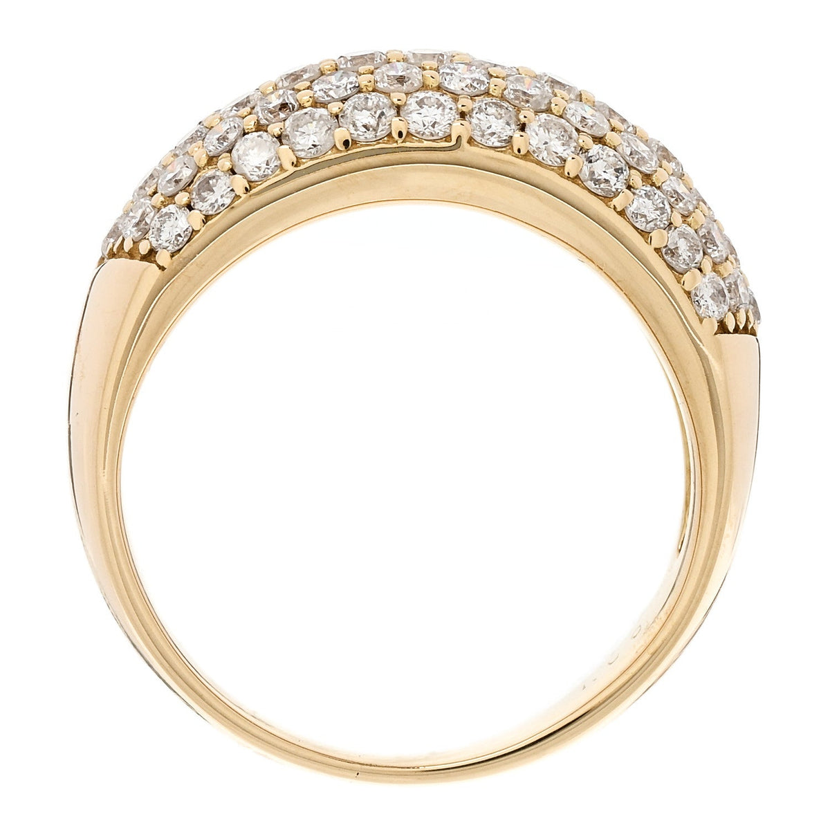 Parker & West 18K Yellow Gold Diamond 1.00ctw Paved Dome Ring 50 5.25