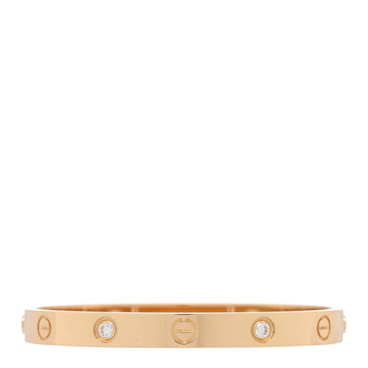 Cartier 18K Yellow Gold 4 Diamond LOVE Bracelet 16