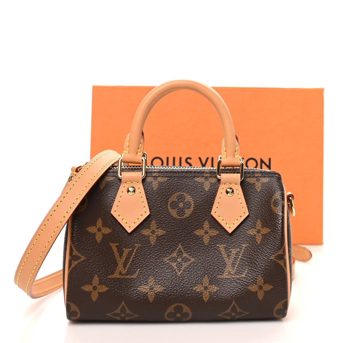 Louis Vuitton Monogram Vachetta Nano Speedy Bandouliere Brown