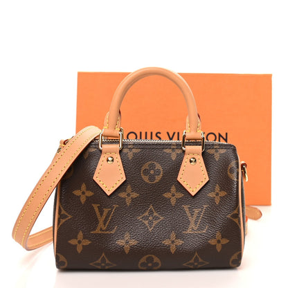 Louis Vuitton Monogram Vachetta Nano Speedy Bandouliere Brown