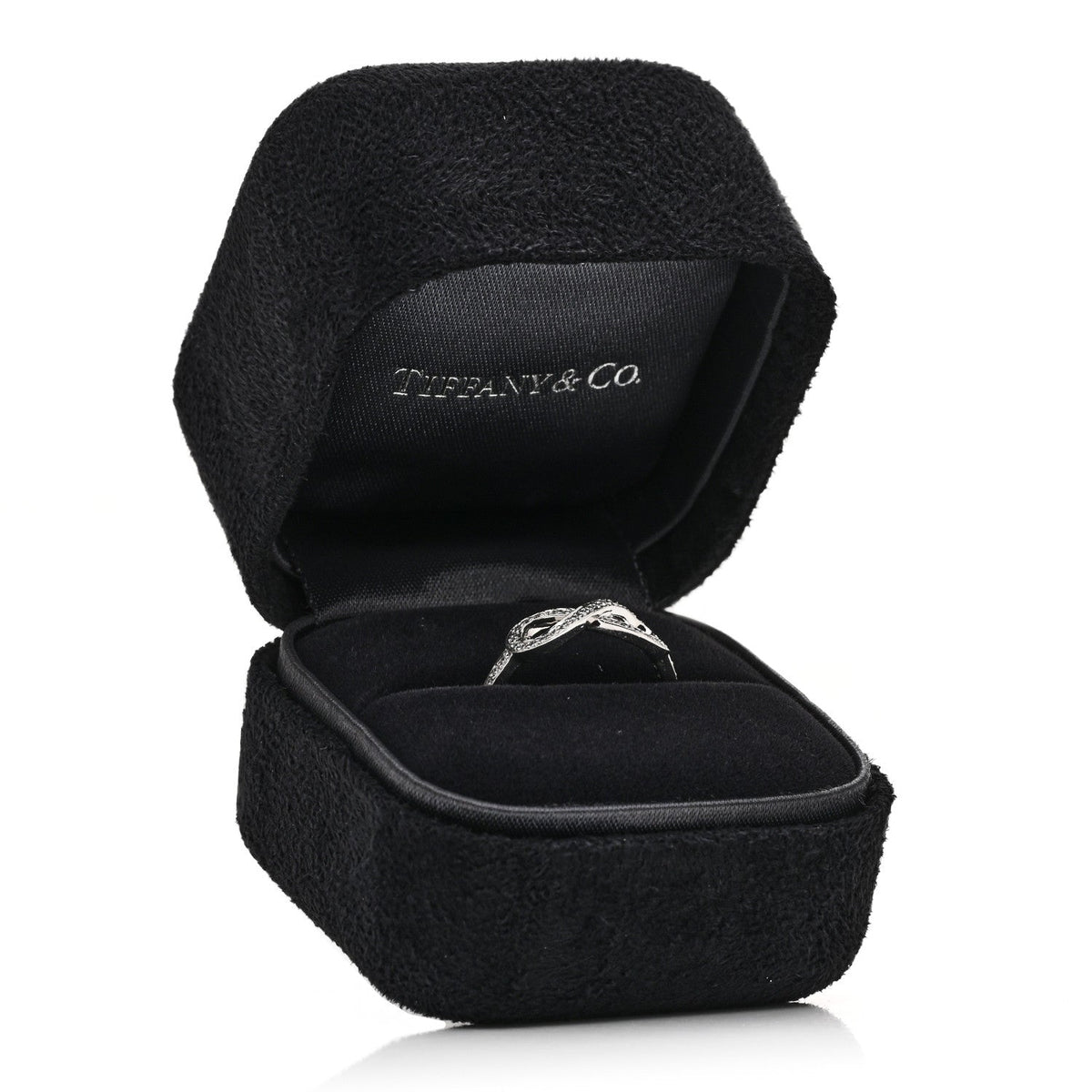 Tiffany Platinum Diamond Infinity Ring 54 6.75