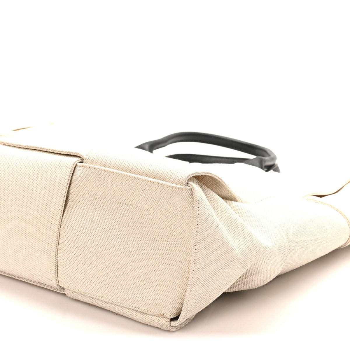 Bottega Veneta Canvas Maxi Intrecciato Large Arco Tote Beige Black