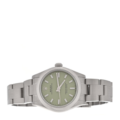 Rolex Stainless Steel 31mm Oyster Perpetual Watch Pistachio 277200
