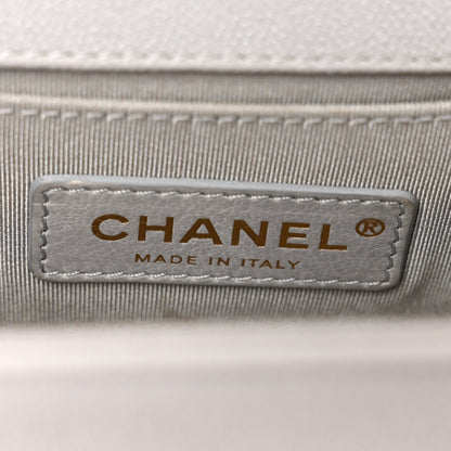 Chanel Caviar Quilted Small Boy Flap Light Grey