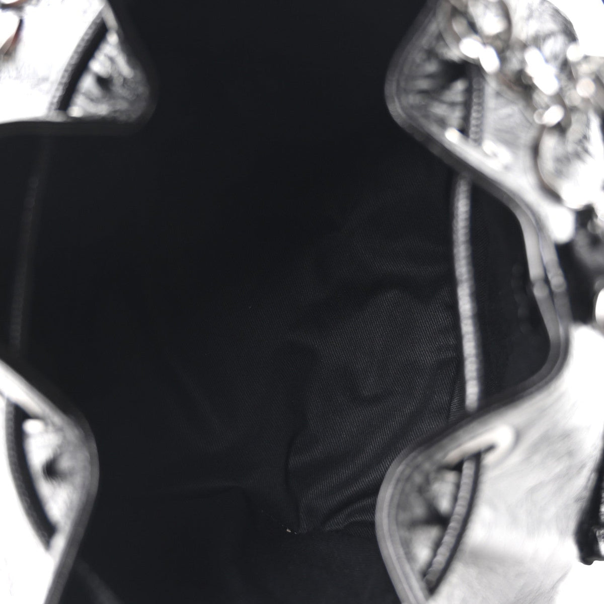 Off-White Calfskin Dumbo B Chain Pocket Bucket Bag Black