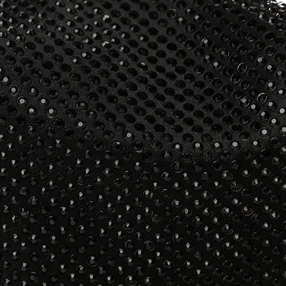 Alexander Wang Satin Crystal Rhinestone Mini Scrunchie Clutch Black