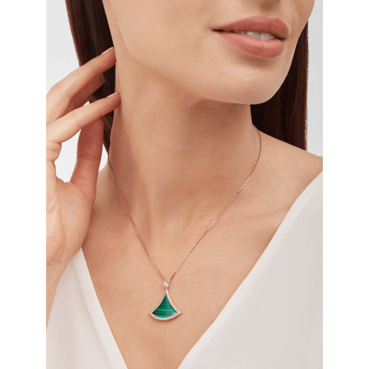 18K Rose Gold Diamond Malachite Divas' Dream Necklace