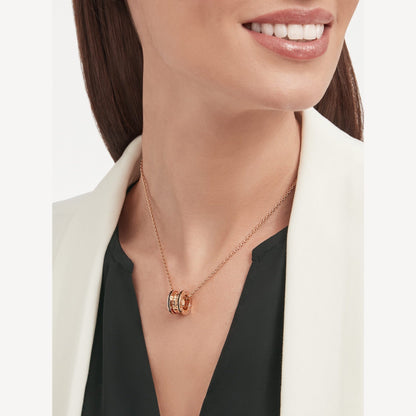 18K Rose Gold Black Ceramic B.zero1 Necklace
