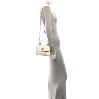 Chanel Lambskin Lacquered Quilted Small Trendy CC Flap Bag White