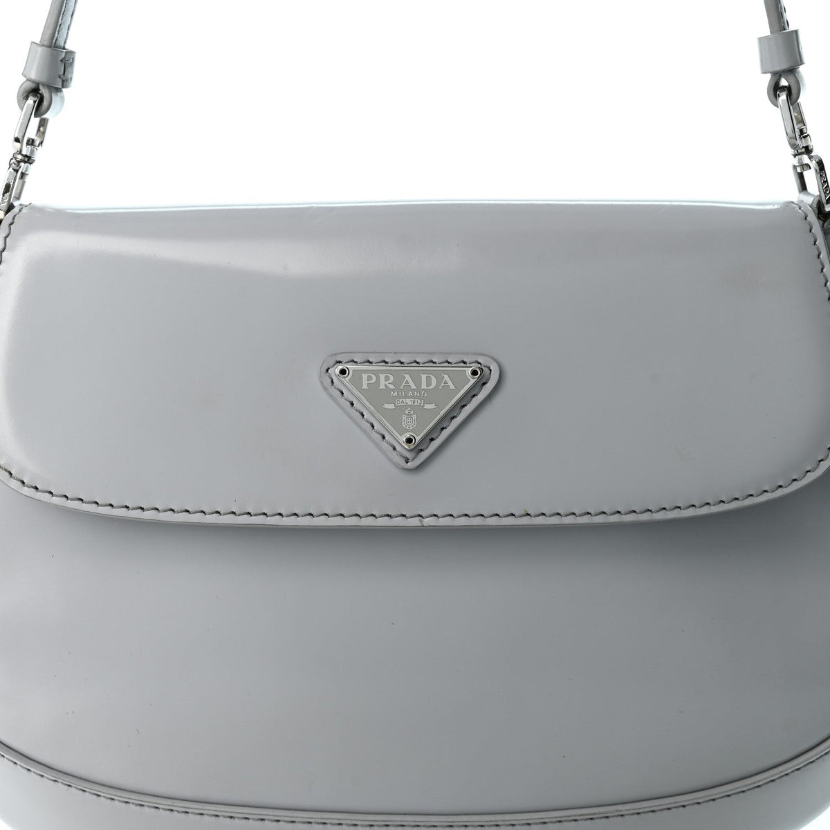 Prada Spazzolato Cleo Flap Shoulder Bag Fiordaliso