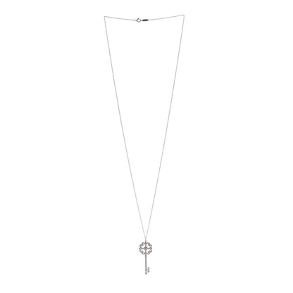 Tiffany Platinum 18K Rose Gold Diamond Enchant Quatra Key Necklace