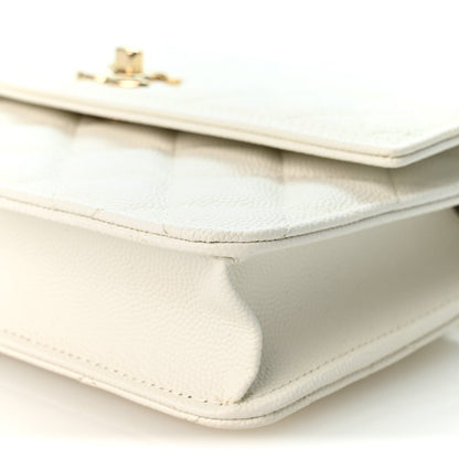 Chanel Caviar Quilted Top Handle Mini 25 Backpack White