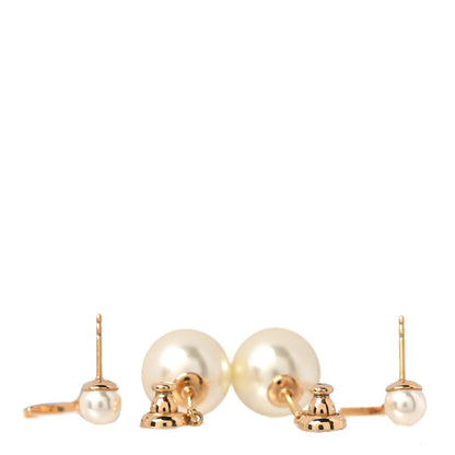 Christian Dior Pearl Crystal My ABCDior Tribales Etoile Star Earrings Gold