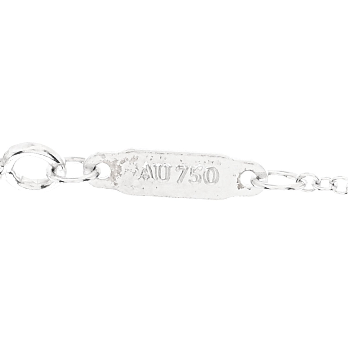 Tiffany 18K White Gold Diamond Large T Smile Pendant Necklace