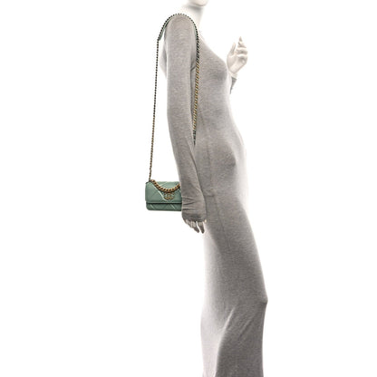 Chanel Lambskin Quilted 19 Flap Phone Holder With Chain Green 1986333