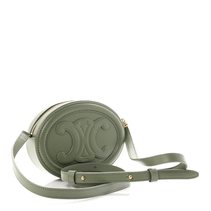 Celine Smooth Calfskin Cuir Small Triomphe Oval Bag Sage