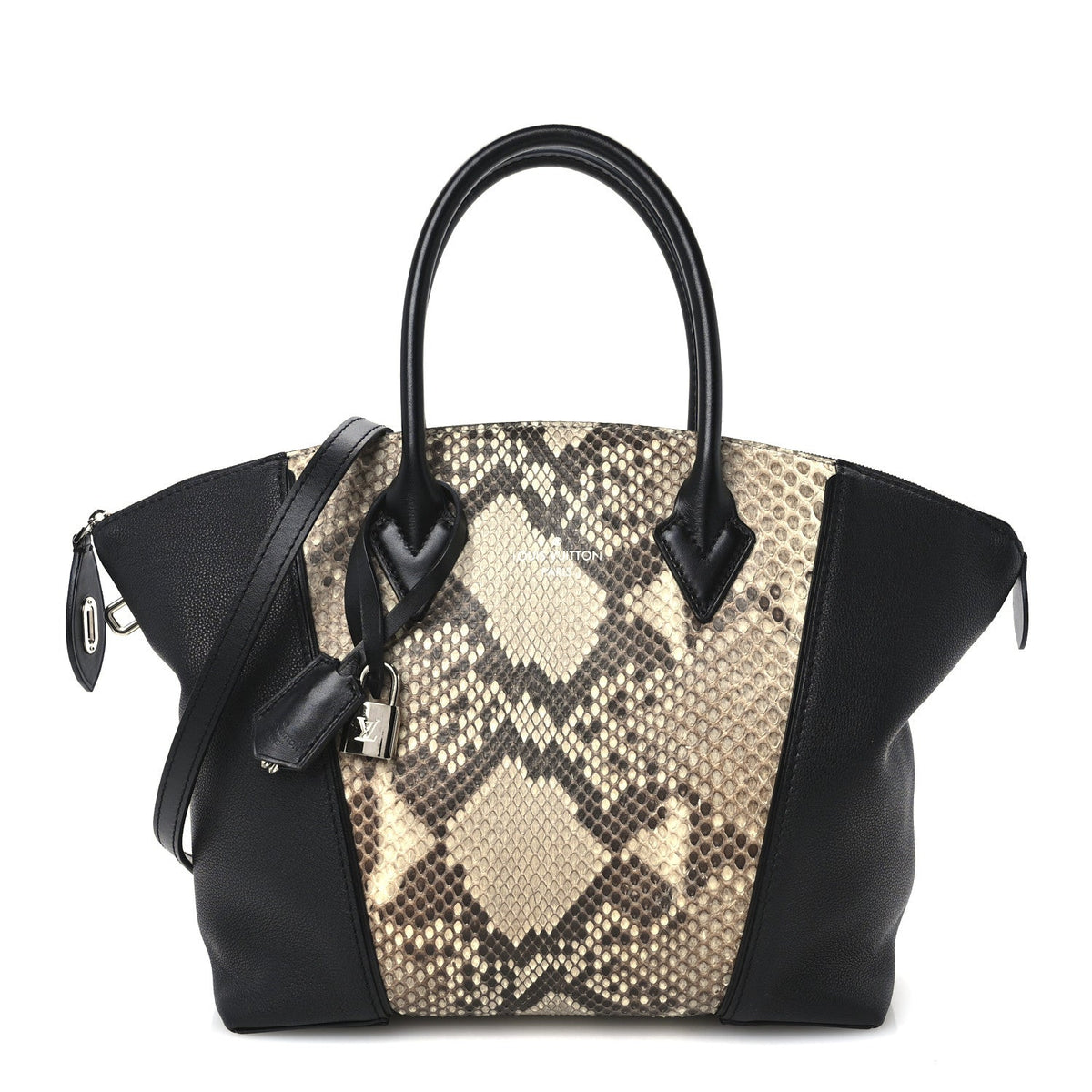 Louis Vuitton Snakeskin Soft Lockit PM Tote Bag Black
