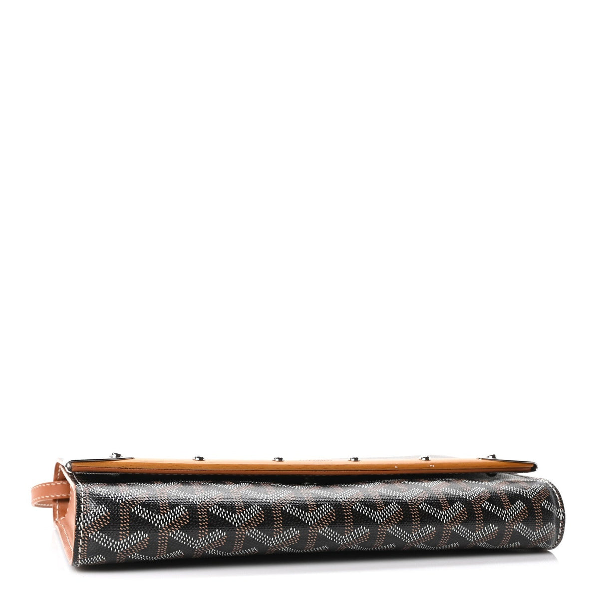 Goyard Goyardine Monte Carlo Bois Clutch With Strap Black Gold