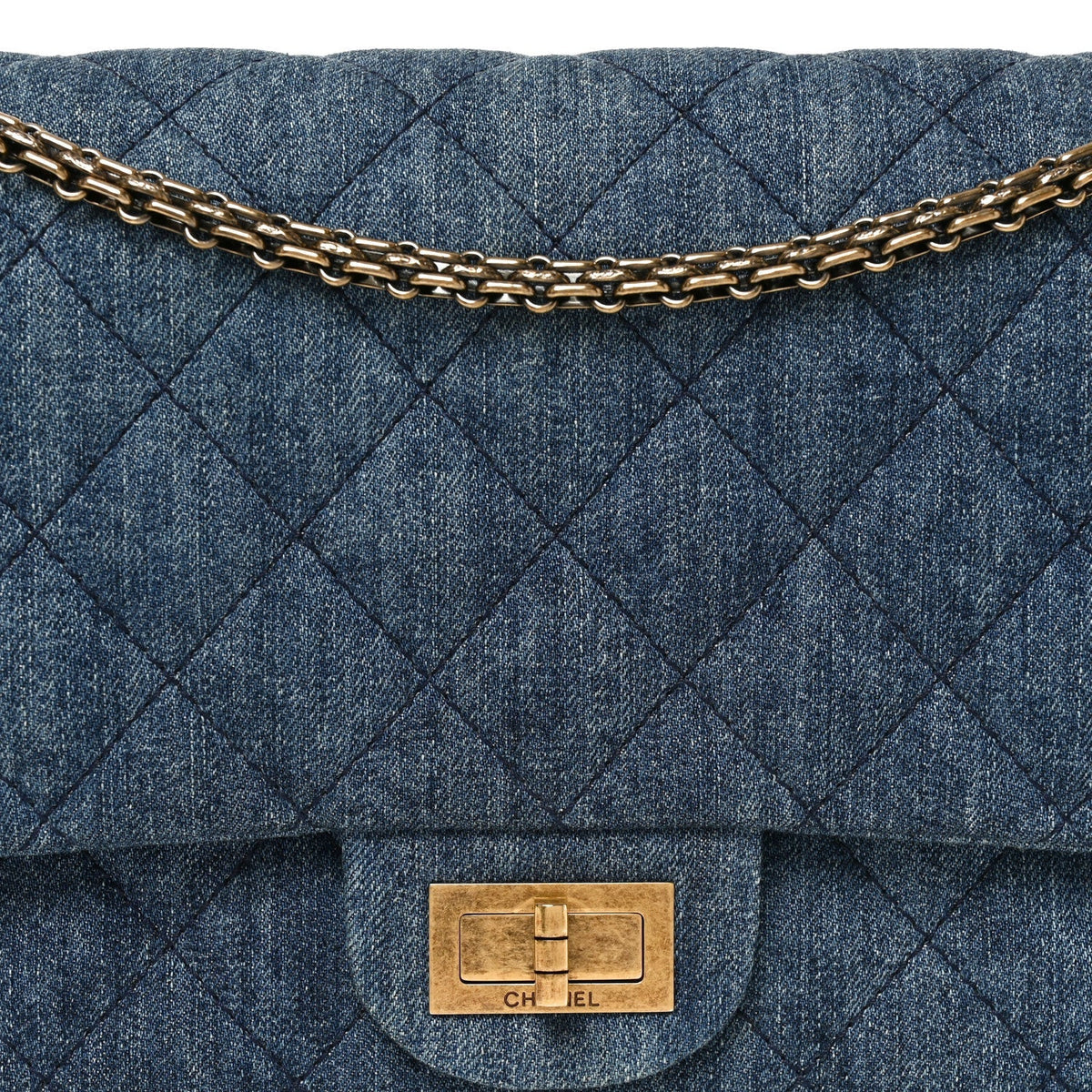 Chanel Denim Quilted 2.55 Reissue 227 Flap Blue