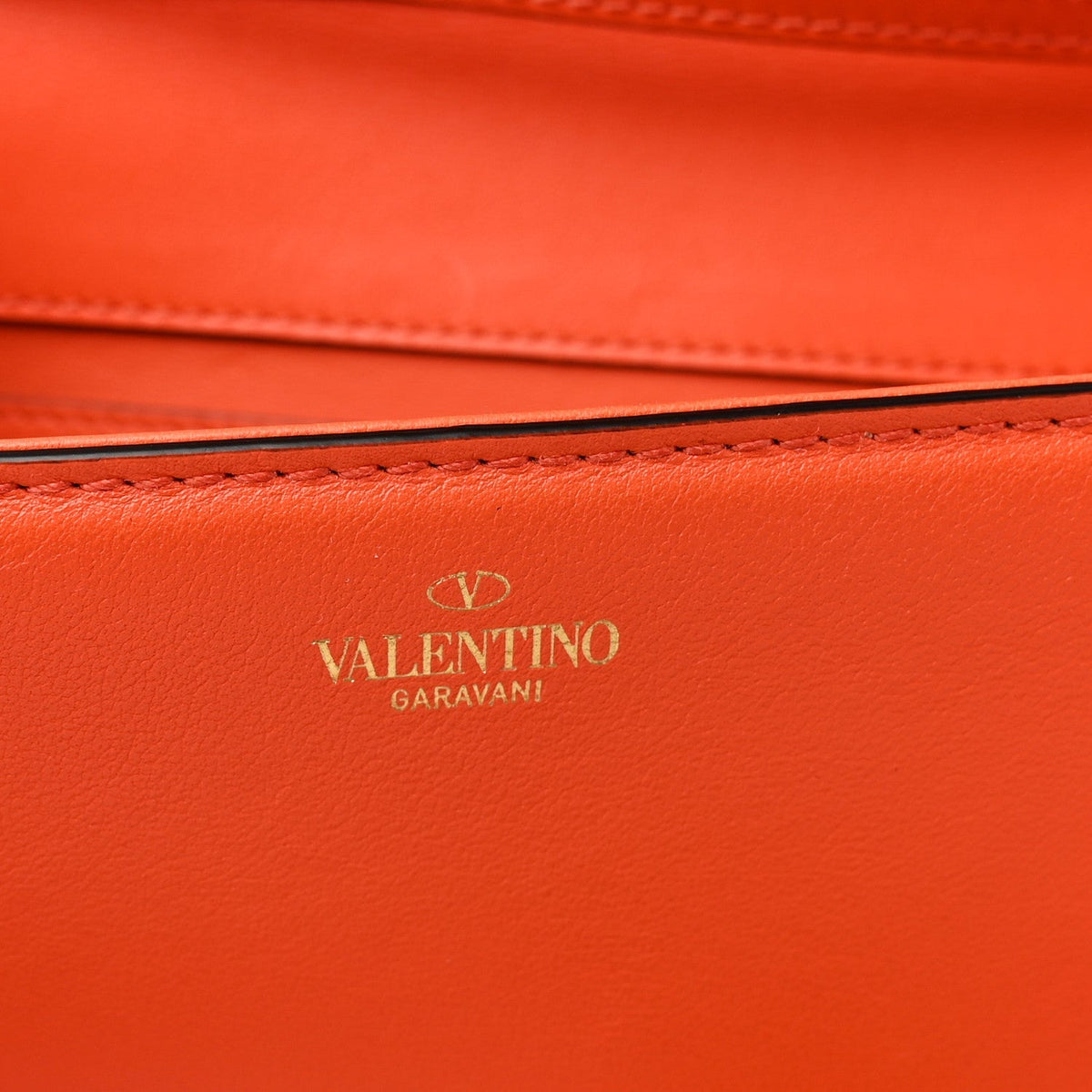 Valentino Garavani Calfskin Vlogo Loco Shoulder Bag Orange