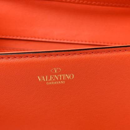 Valentino Garavani Calfskin Vlogo Loco Shoulder Bag Orange