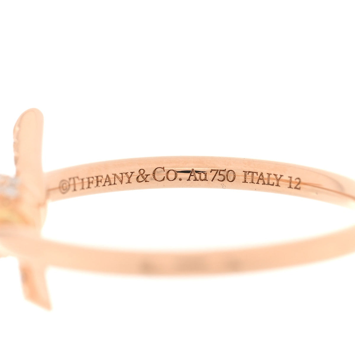 18K Rose Gold Diamond Small Knot Ring 53 6.5