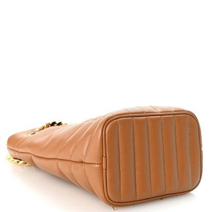 Burberry Lambskin Quilted Mini Lola Bucket Bag Maple Brown