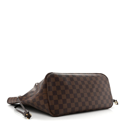 Louis Vuitton Coated Canvas Damier Ebene Neverfull MM Tote Bag Brown 1983208