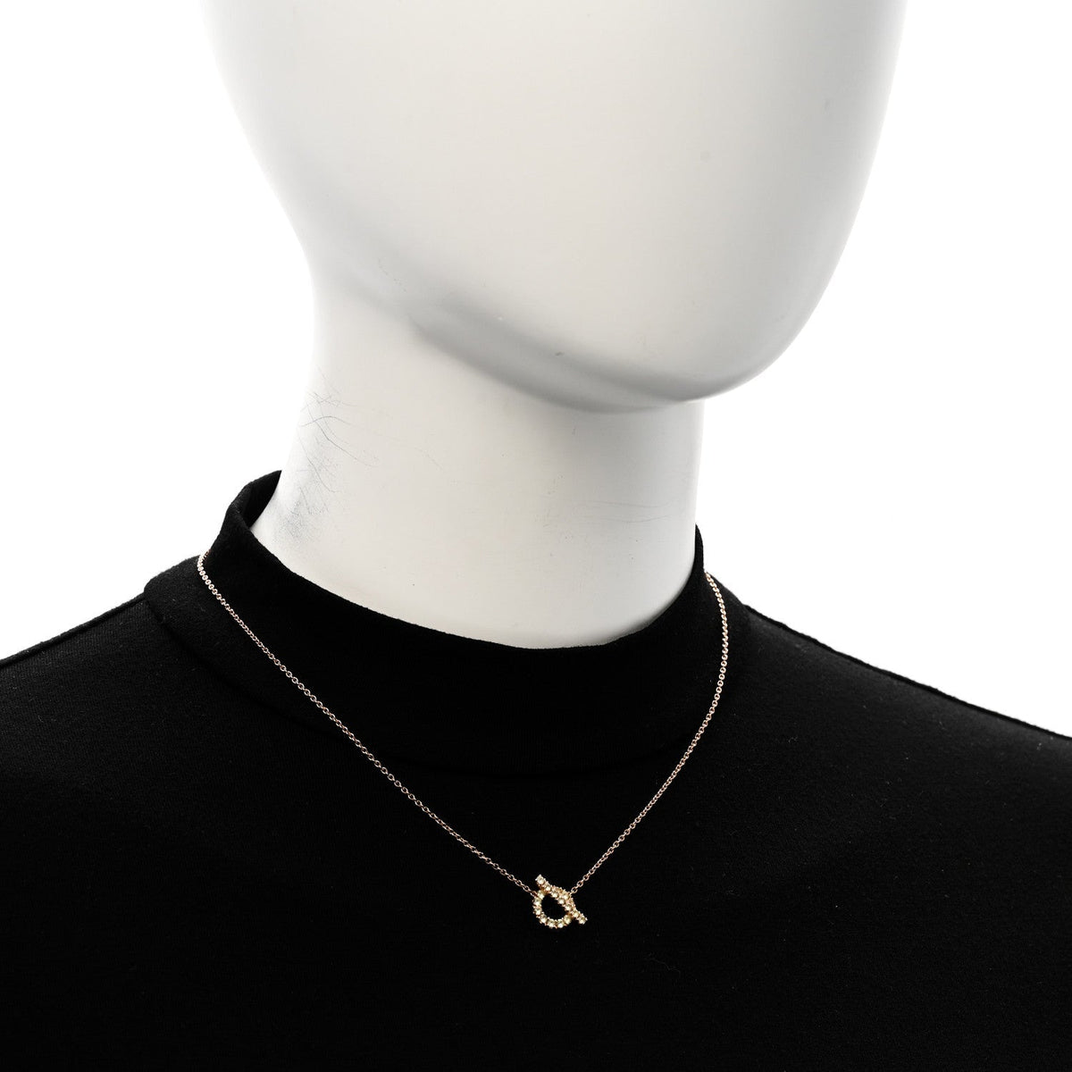 Hermes 18K Rose Gold Green Sapphire Finesse Pendant Necklace