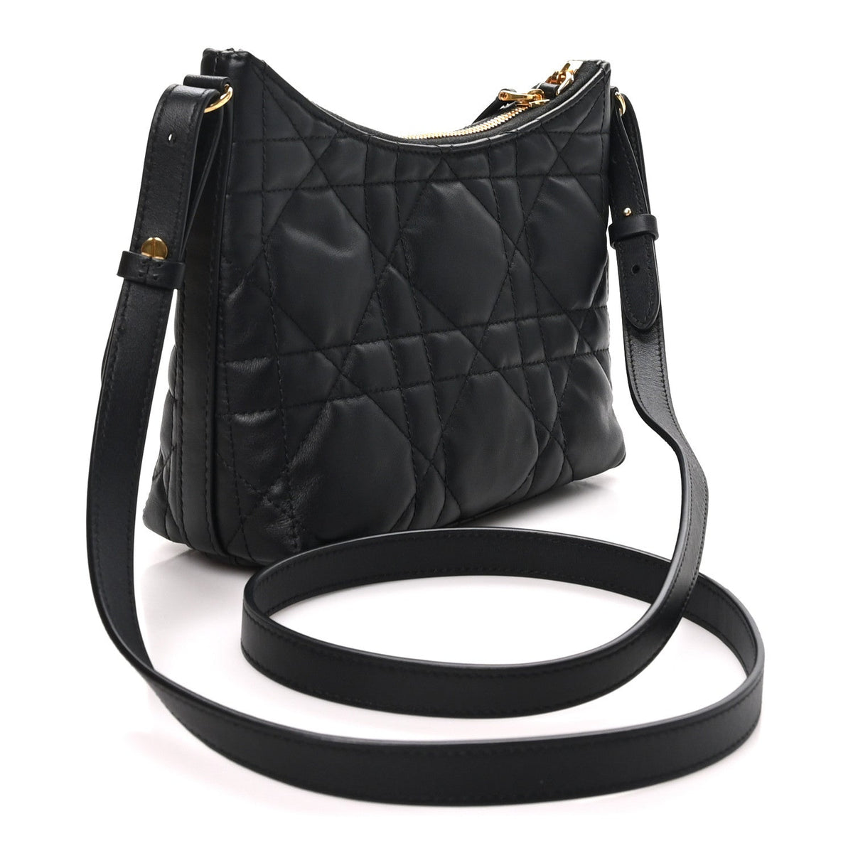 Christian Dior Calfskin Macrocannage Miss Caro Diorling Mini Bag Black