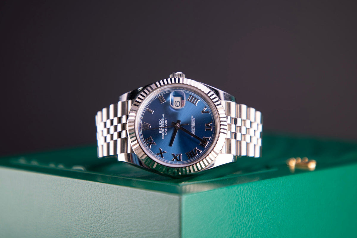 Rolex Datejust 41 mm Azzurro-Blue Oystersteel White Gold Jubilee 126334-0026