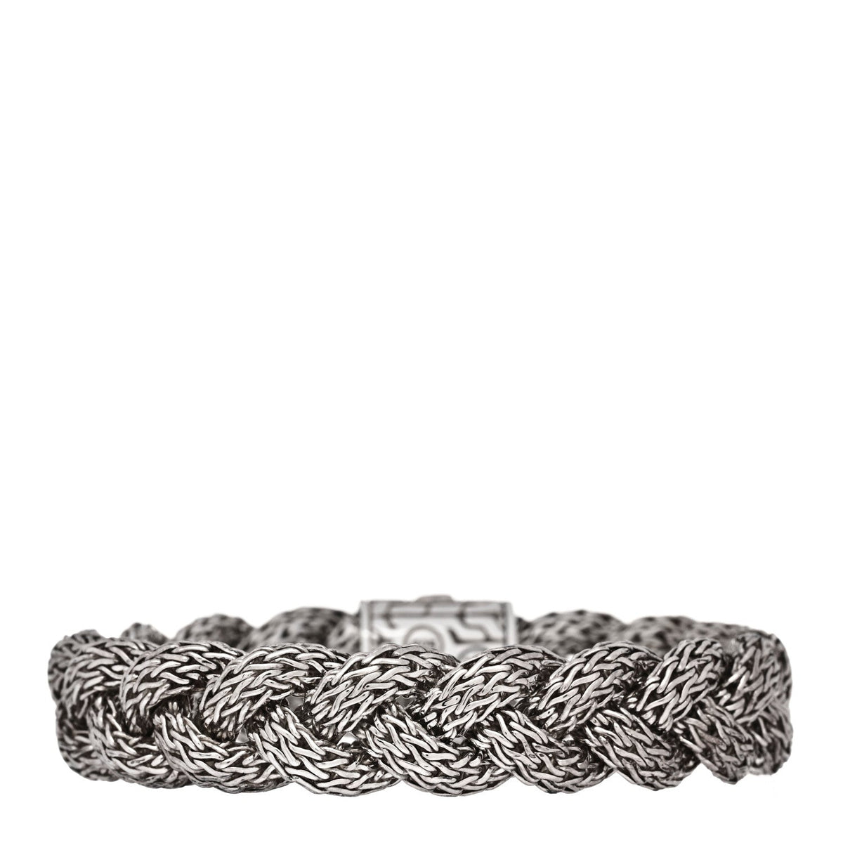 John Hardy Sterling Silver 14mm Braided Classic Chain Bracelet 16.5cm