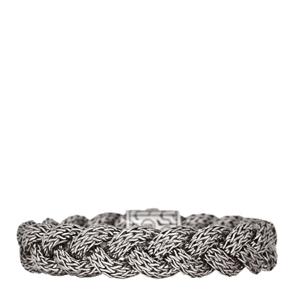 John Hardy Sterling Silver 14mm Braided Classic Chain Bracelet 16.5cm